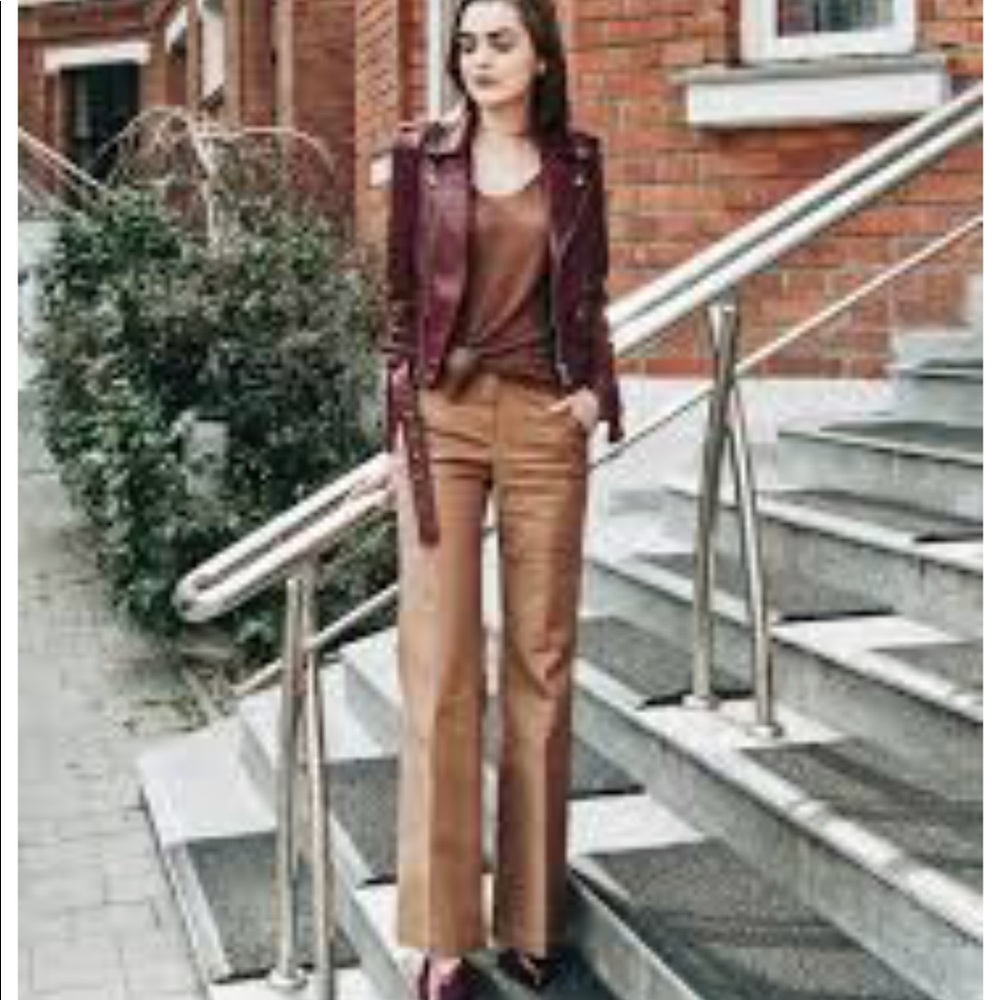 Talbots linen tan pants
